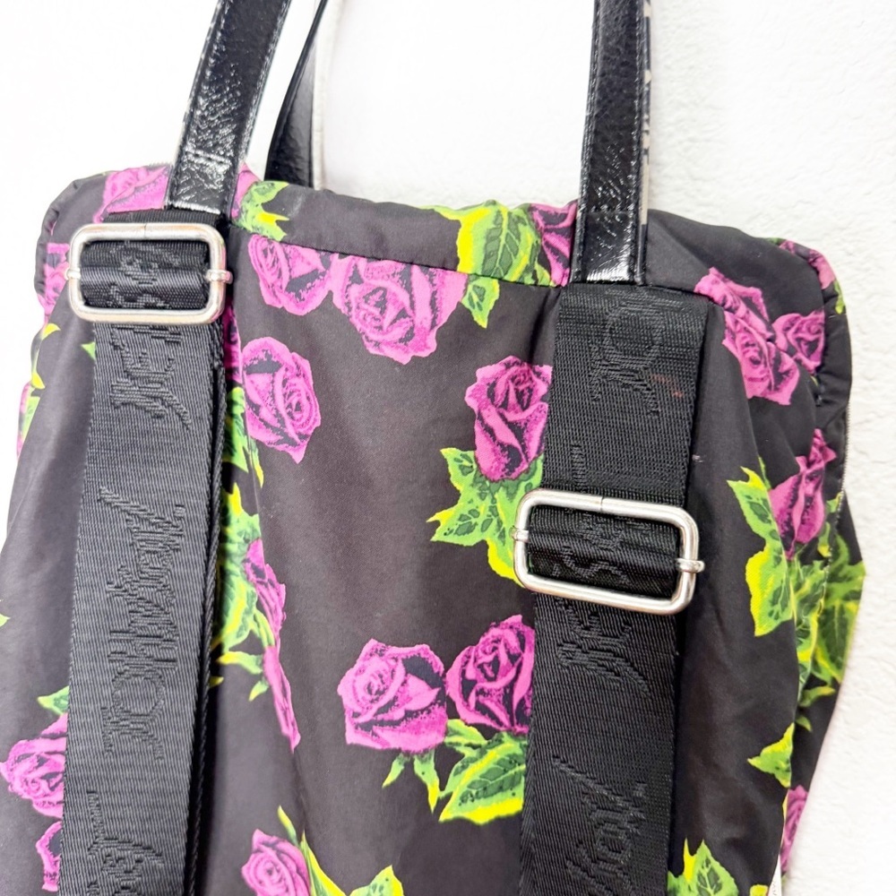 Betsy Johnson Roses Backpack Tote Monogram B - Picture 6 of 7